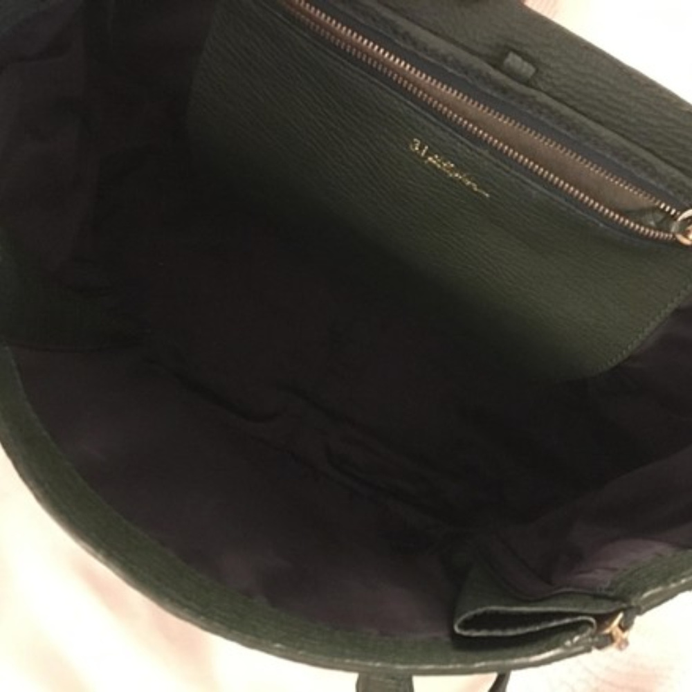 Large Pashli Jade Leather Satchel 14.5"L x 5"W x 1 - Picture 5 of 5